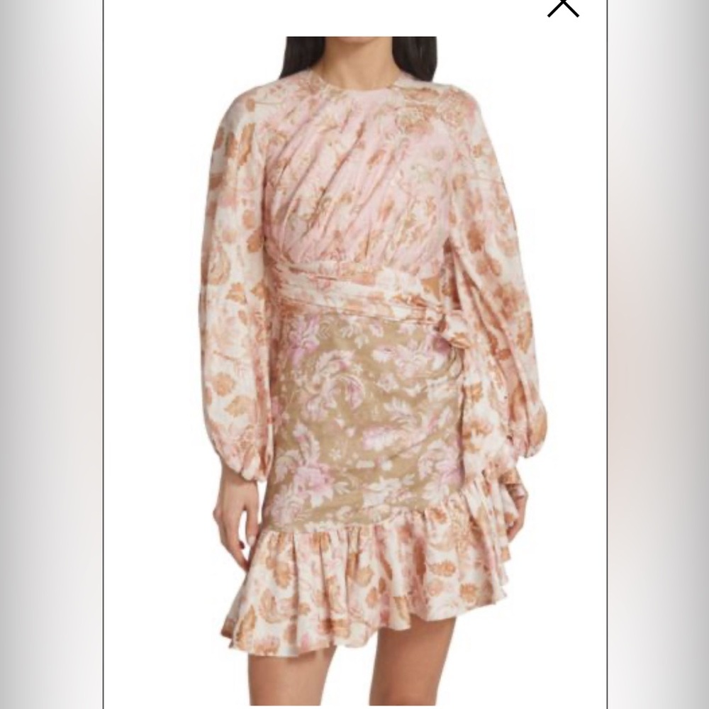 ZIMMERMANN
Lyre Linen Mini Wrap Dress Zimmerman Size 4 =L-XL
